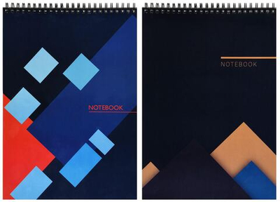 Блокнот А4 80л. клетка "Form" греб. мел. карт., спл. Уф-лак (INFORMAT)