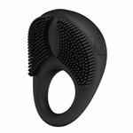 Вибрирующее эрекционное кольцо с щетинками (Цвет: черный)