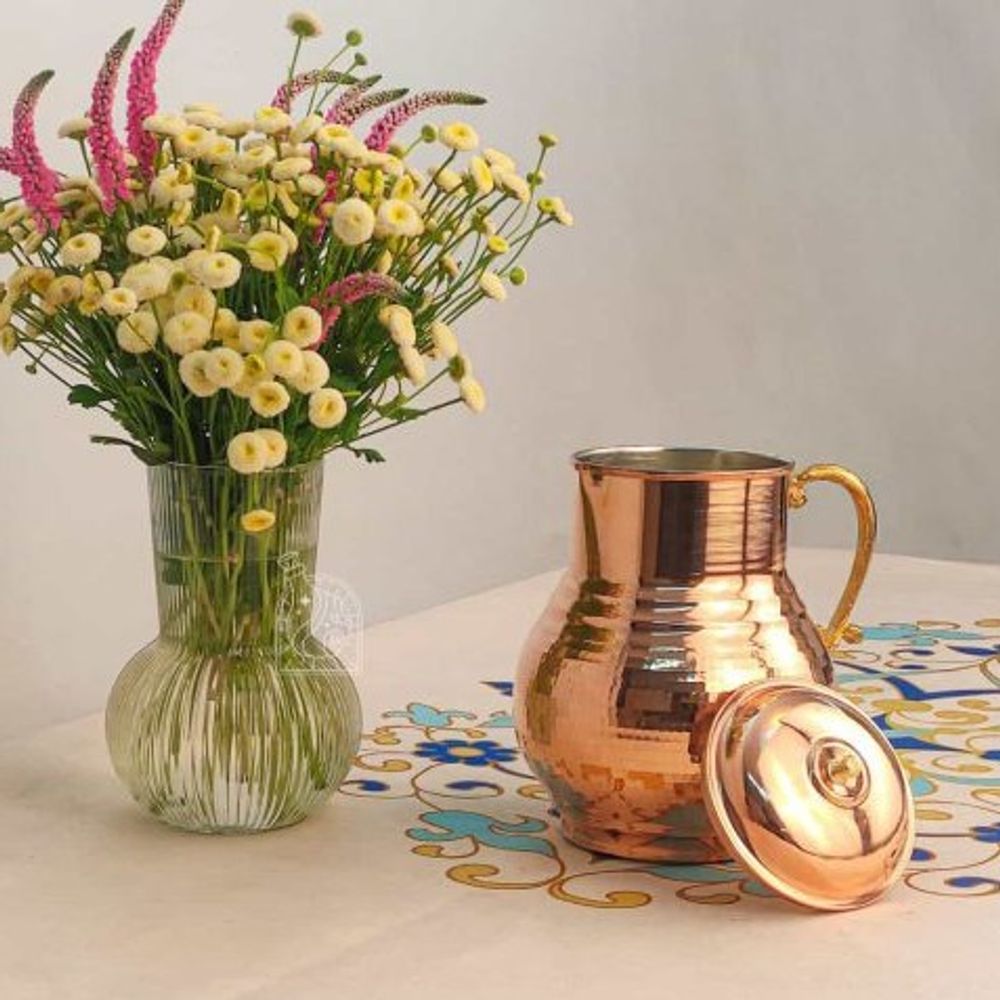 Медный кувшин с крышкой ручной работы в персидском стиле Exirmes 30220285 Иран