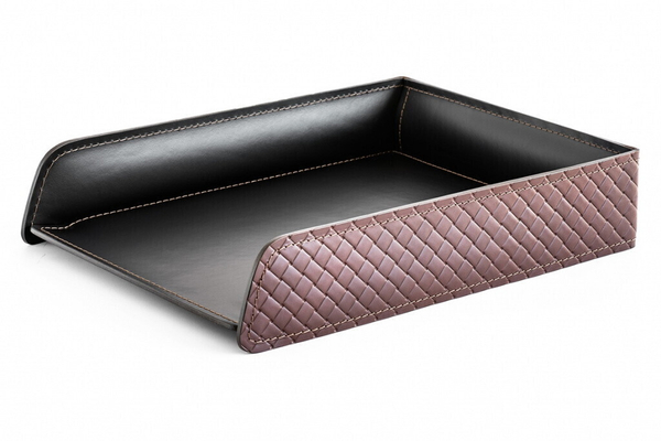 Офисный набор из кожи люкс Баланс цвет FG Brown /черный 6 предметов