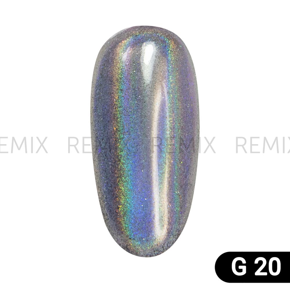 Втирка для ногтей Holographic Silver, Global Fashion, G20