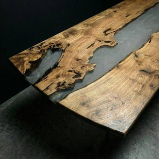 Карагач с эпоксидной смолой молочная дымка