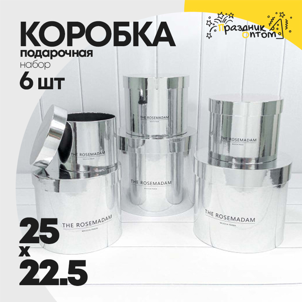 Коробка 25х22.5 см Набор 6 шт "The Rosemadam" (Серебряный)