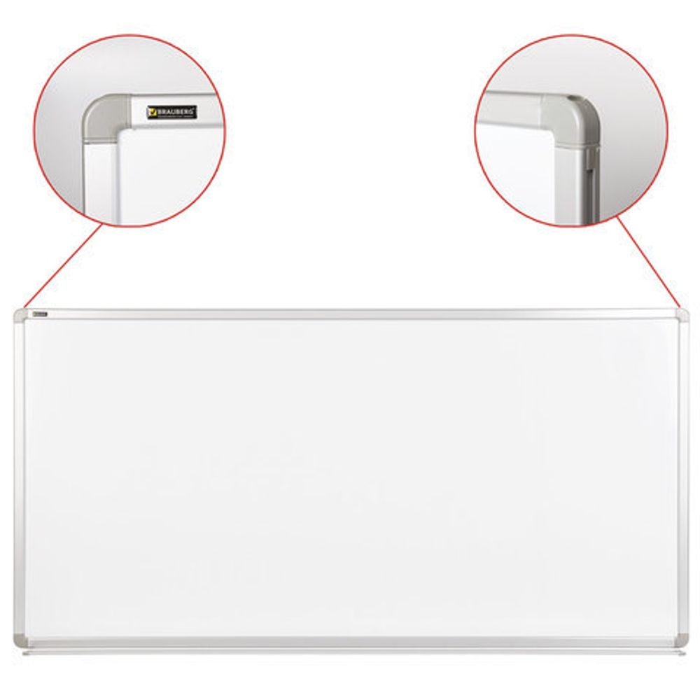 Доска магнитно-маркерная 90х180 см, улучшенная алюминиевая рамка, ГАРАНТИЯ 10 ЛЕТ, BRAUBERG Premium, 231716