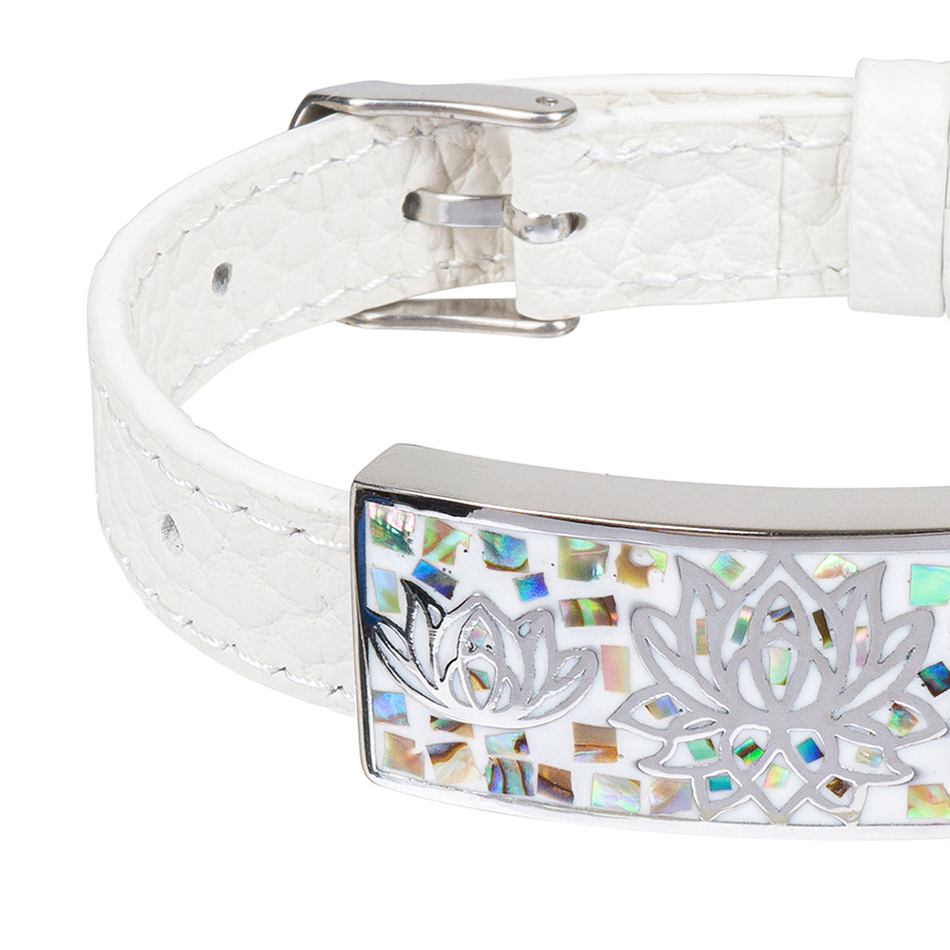 Браслет Fiore Luna на белом кожаном ремешке CB03596-11A