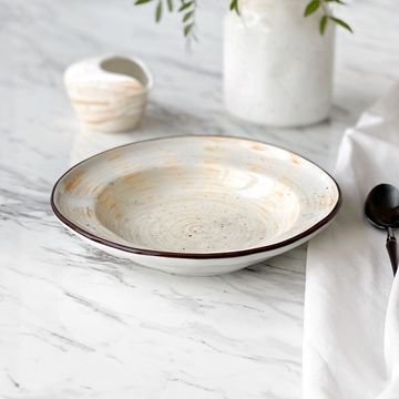 Тарелка глубокая Latte 350 мл, 22 см, ручная работа, фарфор