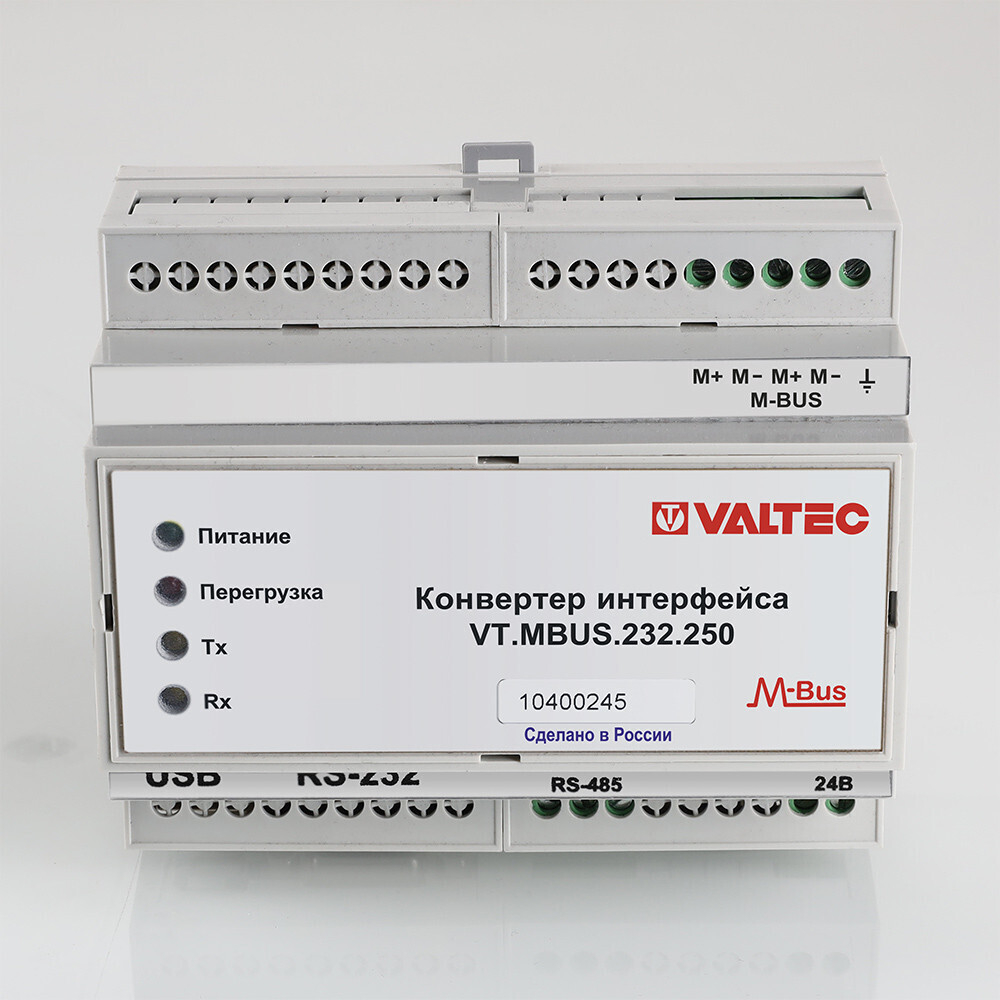 Конвертер интерфейса VALTEC M-BUS До 50 приборов (арт.VT.MBUS.050.24)