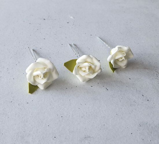 Набор шпилек "Розы большие" латекс, 3 шт, бирюза