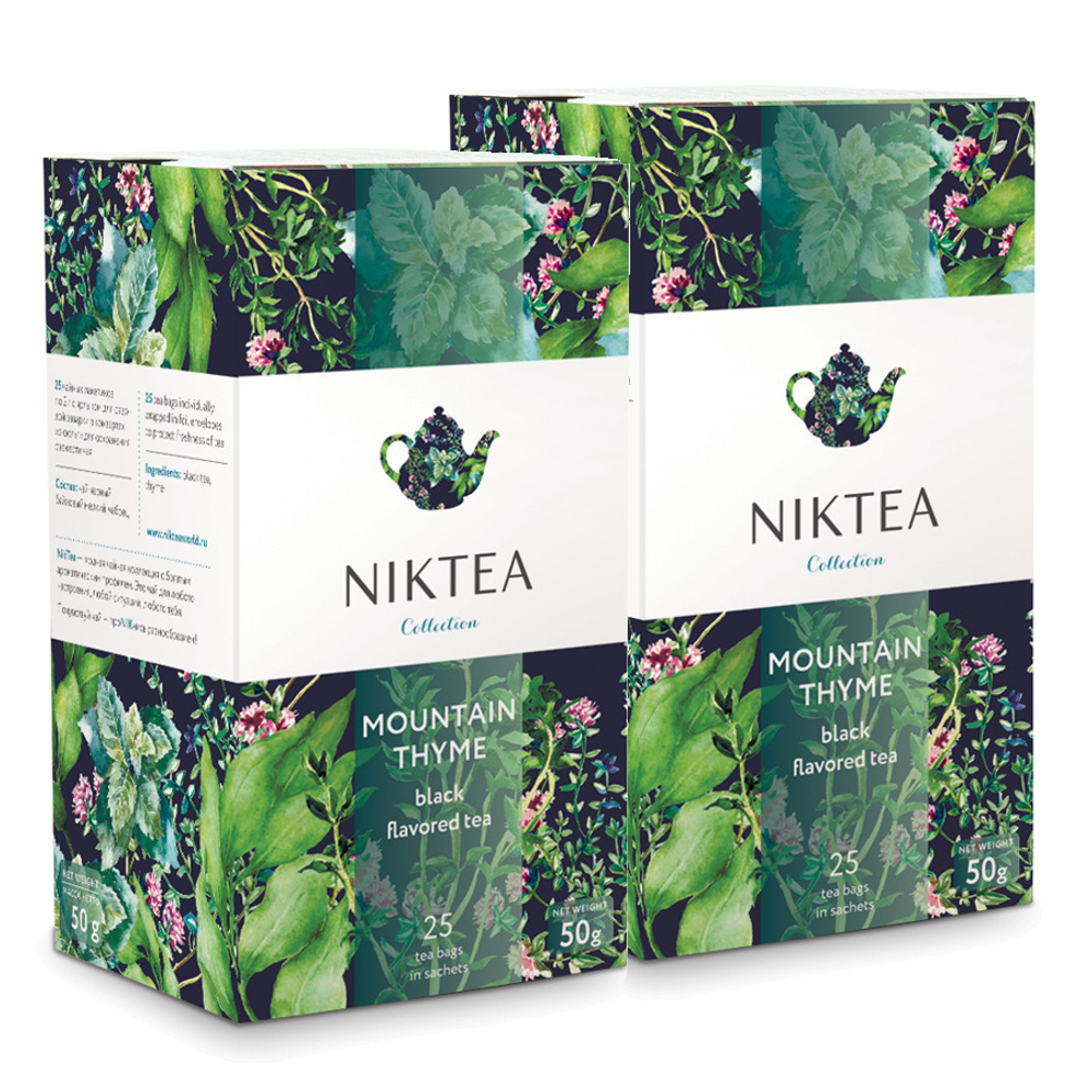 Niktea Mountain Thyme / Горный Чабрец, чай черный в пакетиках, 2 x 25 шт.