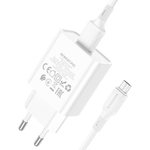 Сетевой адаптер питания BOROFONE BA74A 1USB 2.1A + кабель Micro (белый)