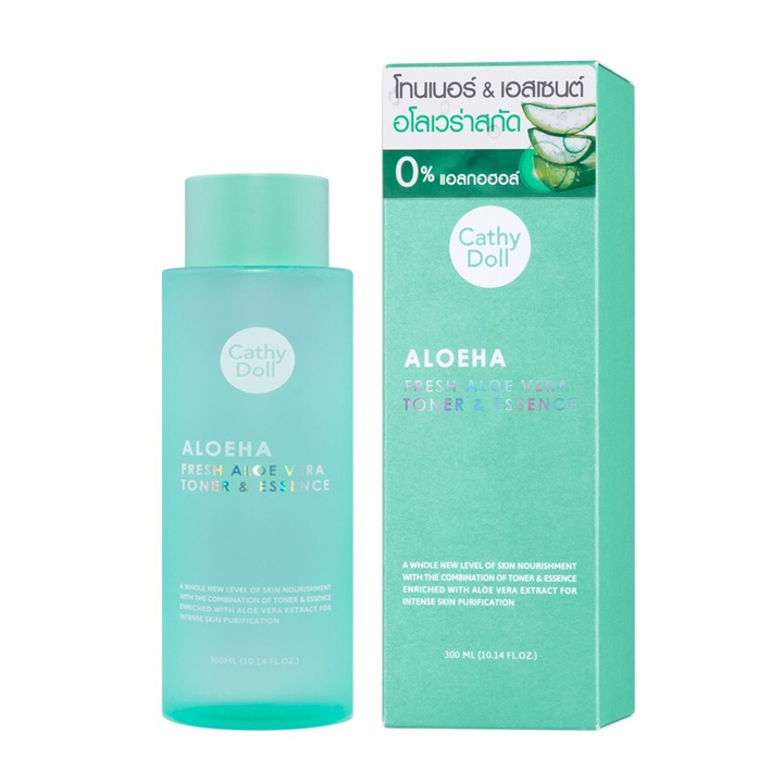 Тоник для дица Cathy Doll AloeHa Fresh Aloe Vera Toner & Essence с алое вера и эссенцией 300 мл