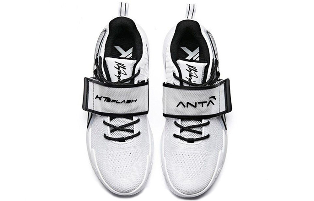 Anta Anta splash 20 KT comfortable daily non-slip wear-resistant lightweight mid-top basketball shoes men's white and black