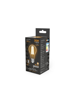 Лампа светодиодная филаментная Black Filament 26Вт A70 грушевидная 2700К тепл. бел. E27 2600лм GAUSS 102902126