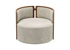 Кресло крутящееся Lagom 800 (молочный букле, орех)