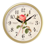 Часы настенные, модель 09, D 225 мм, стекло пластик, пластиковый обод, цвет-золото