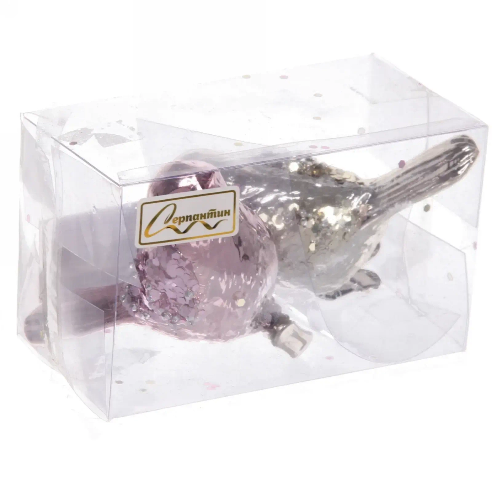 Набор украшений SHINE «Birds of Happiness» 10,5х7 см (2 шт.), baby pink/light champagne