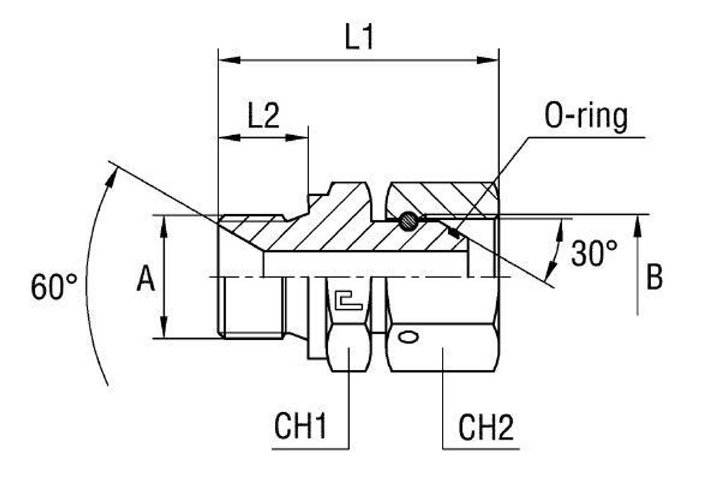 Соединение PFN BSP 3/8&quot; BSP 1/2&quot;