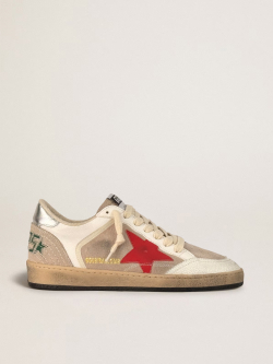 Ball Star in grey suede with red star