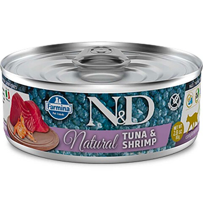 Farmina Cat N&D Natural Tuna&Shrimp 80г - консервы для кошек (тунец и креветки)