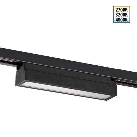 359787 PORT NT25 262 черный Светильник однофазный трехжильный трековый с переключ. цв. температуры IP20 LED 12W 180-265V 2700К/3200К/4000К ITER