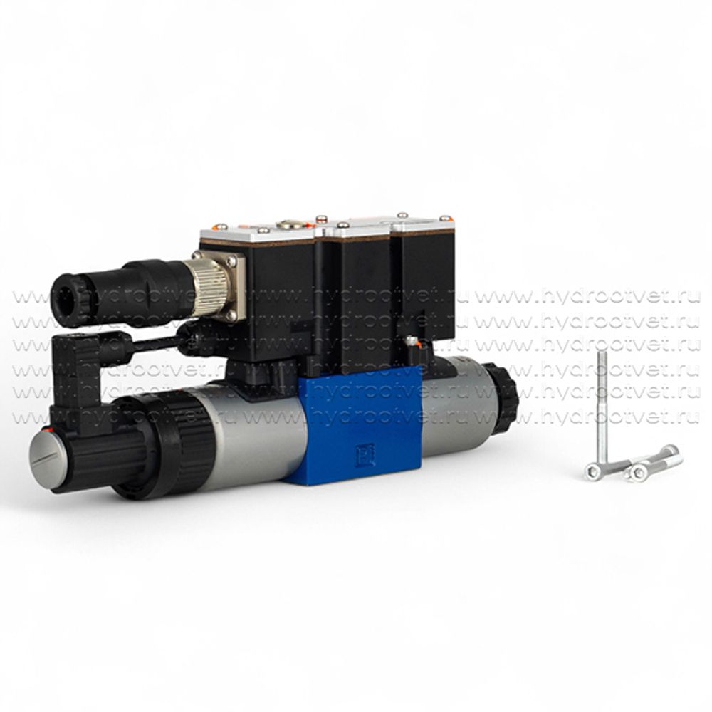 4WREE6E16-2X/G24K31/A1V - Пропорциональный распределитель с обратной связью по положению золотника со встроенным усилителем Ду6, A1 = ±10 В, номинальный расход 16 л/мин, схема E