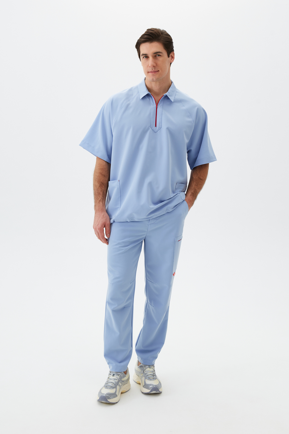 Рубашка поло медицинская мужская Смарт, скайблю