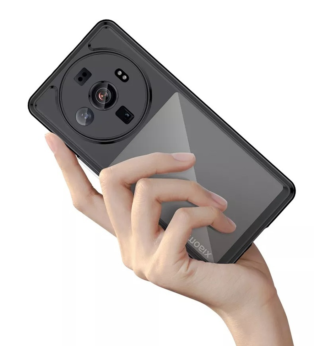 Усиленный двухкомпонентный чехол с черными рамками для Xiaomi Mi 12S Ultra, мягкий отклик кнопок