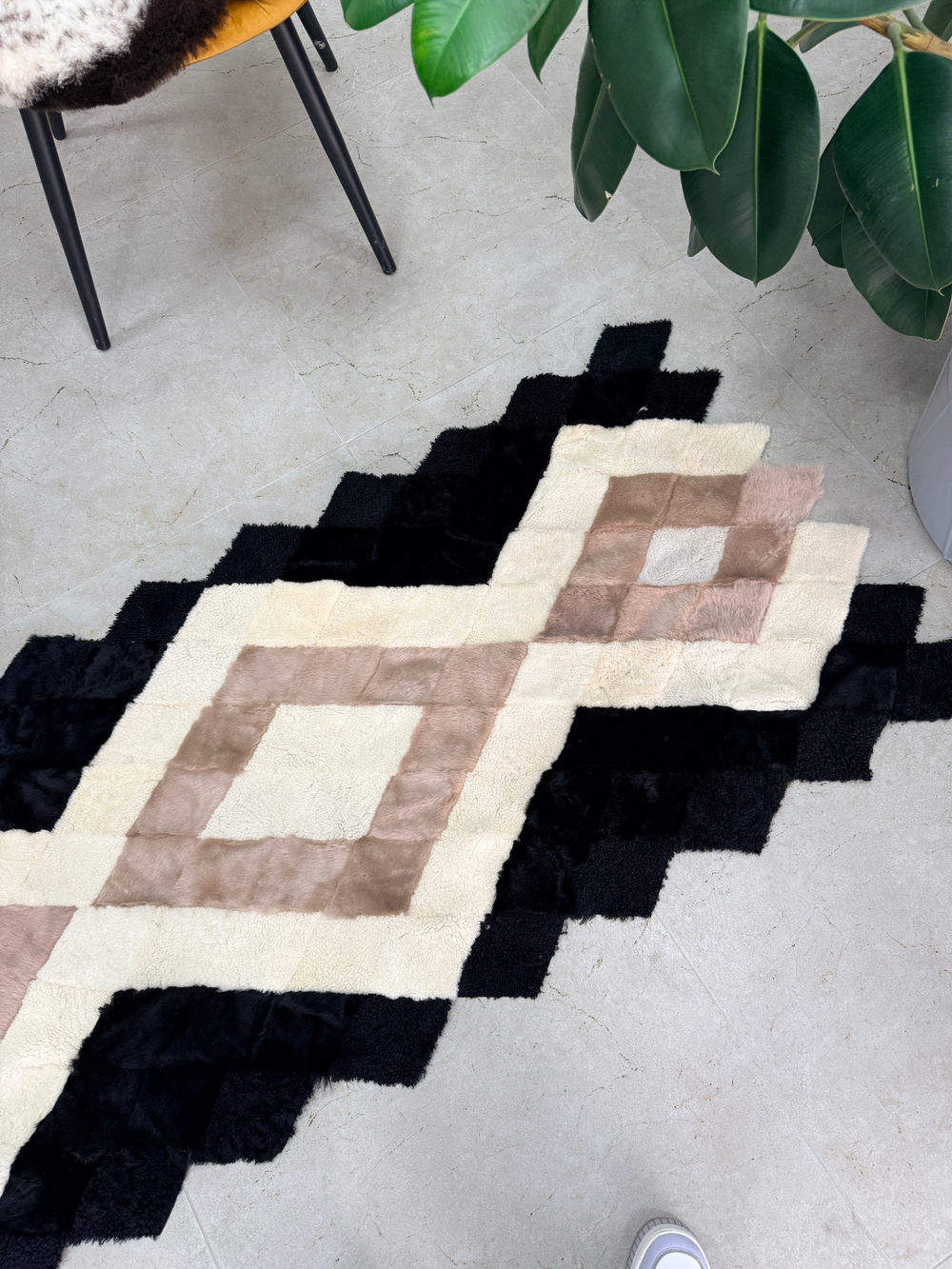 Покрывало меховое ковер из шкуры овчины