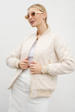 Бомбер женский демисезонный "HN-4" молочный