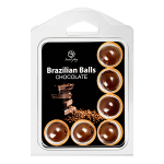 Набор из 6 шариков с массажным маслом с ароматом шоколада Secret Play Brazilian Balls