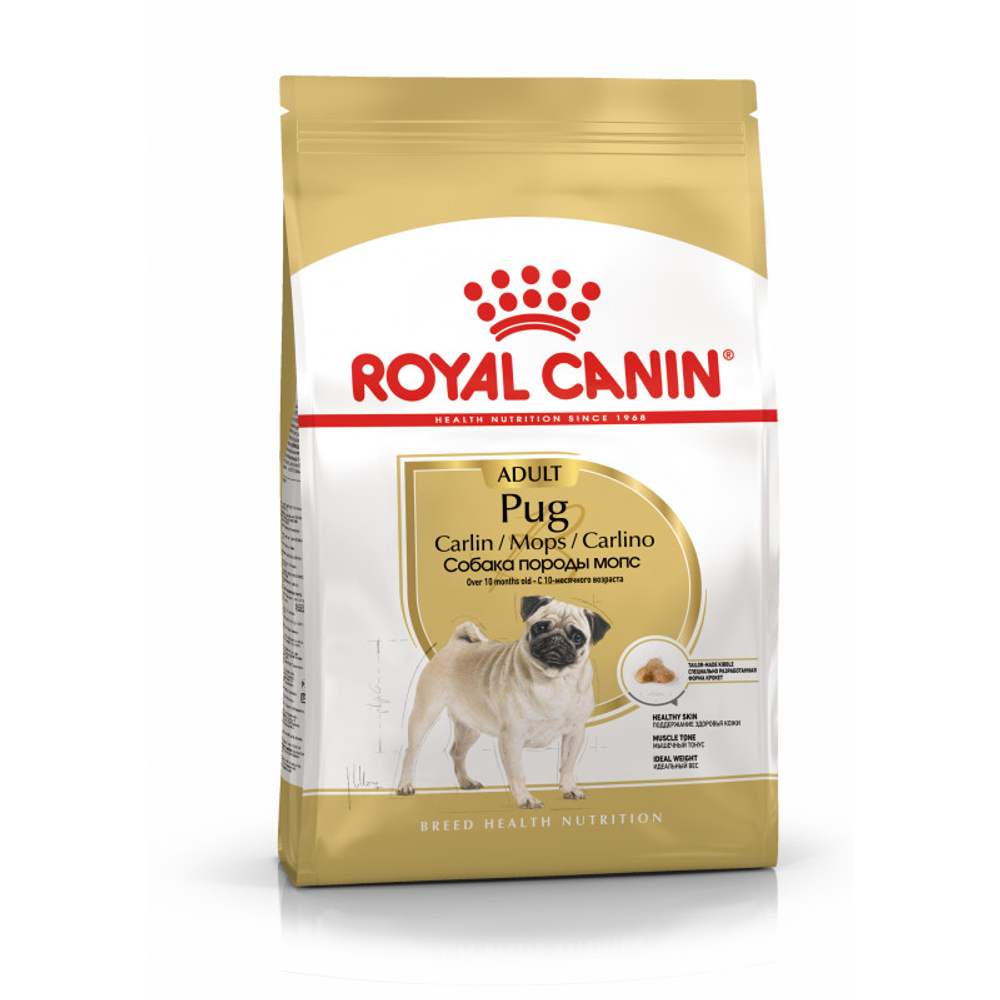 Royal Canin Pug Adult Мопс Эдалт Корм сухой для взрослых собак породы Мопс от 10 месяцев 1,5кг