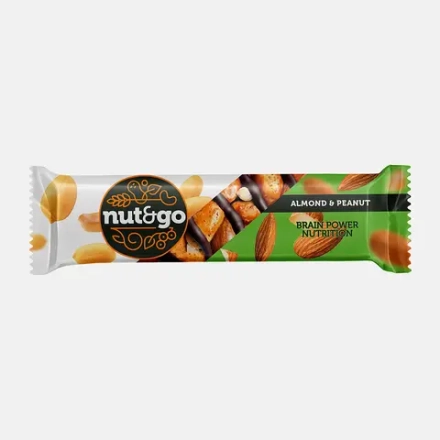 Батончик Nut And Go Миндально-арахисовый с арахисовой пастой 36г