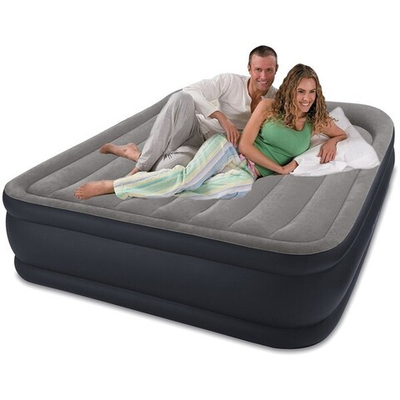Кровать надувная Deluxe Pillow Rest Raised,203*152*42 см,встроенный насос 220В,Intex (64136ND)