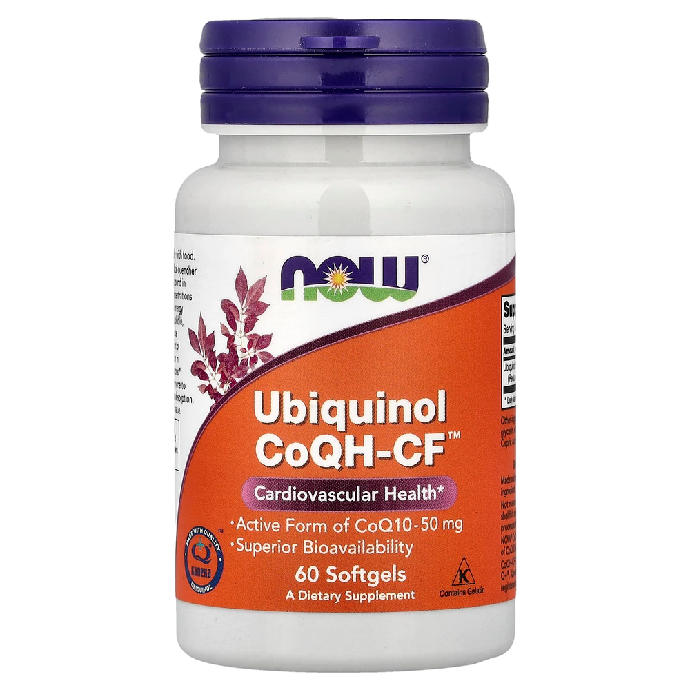 NOW Foods, убихинол CoQH-CF™, 50 мг, 60 капсул