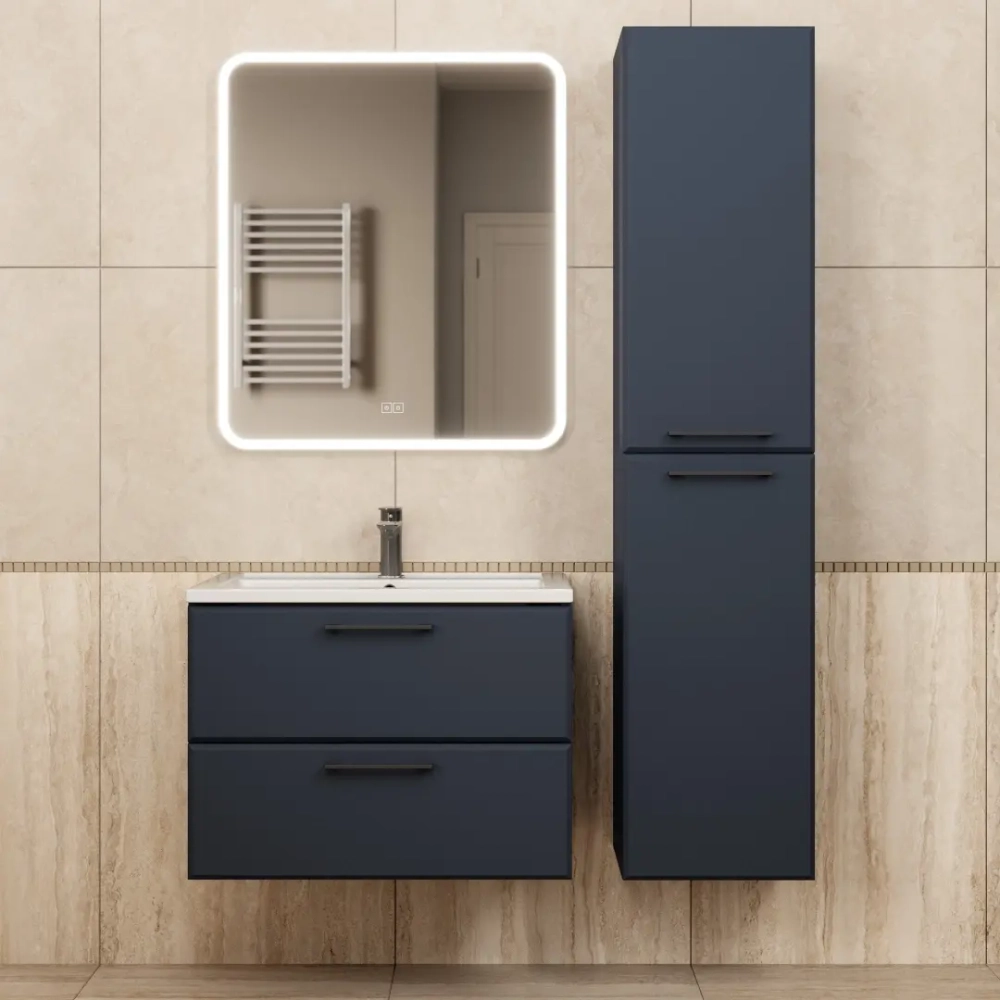 Тумба с раковиной для ванной Uperwood Foster New 70 см, подвесная, черная