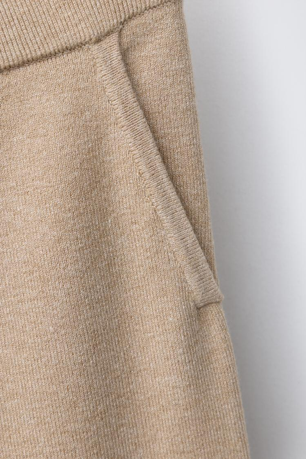 ZARA ТРИКОТАЖНЫЕ БРЮКИ WIDE LEG, МЯГКИЙ КАШТАНОВЫЙ