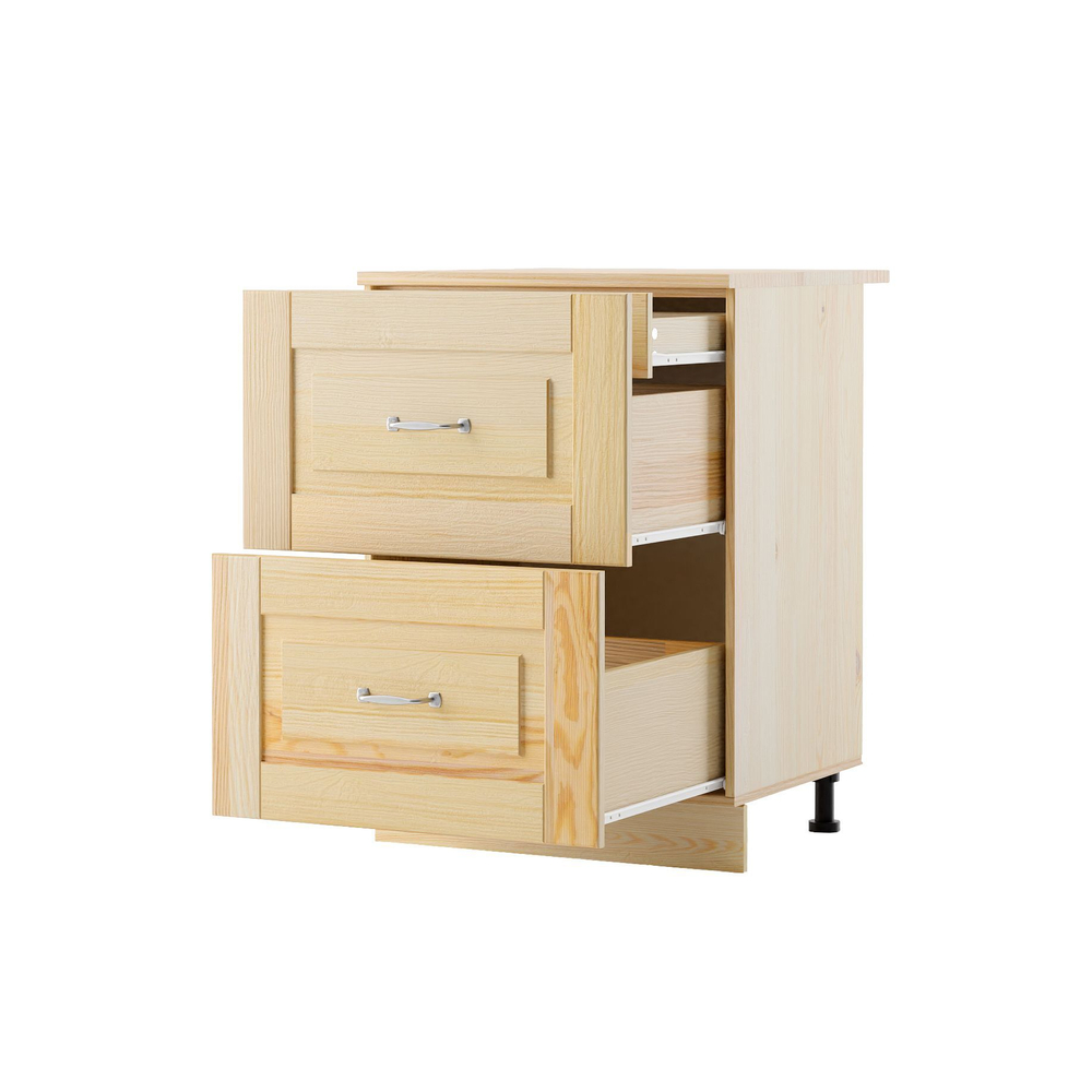 Кухонный модуль 60 см Венесуэла с 3 ящиками, из массива сосны в лаке, со столешницей