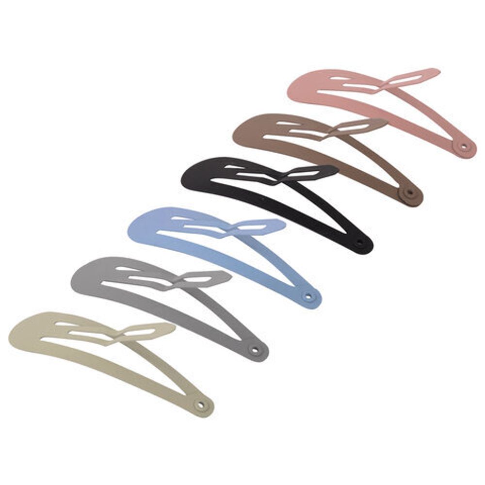 Заколки для волос НАБОР 12 шт., 5 см, клик-клак, матовый, пастельные цвета, MONTE VITA, 457094