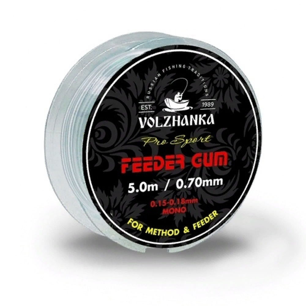 Фидерная резина Волжанка Feeder Gum 0,7мм 5 м прозрачная