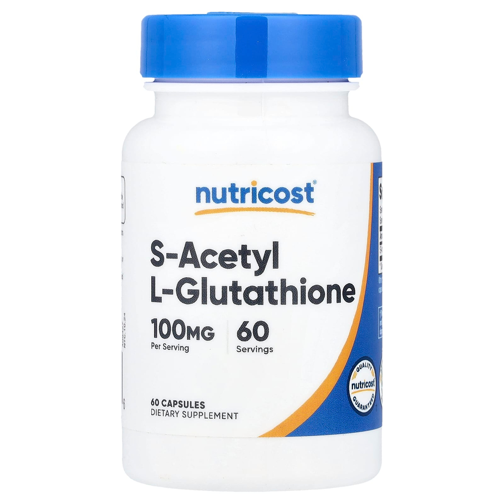 Nutricost, S-ацетил L-глутатион, 100 мг, 60 капсул