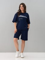 Костюм с шортами КНф-101П/темно-синий