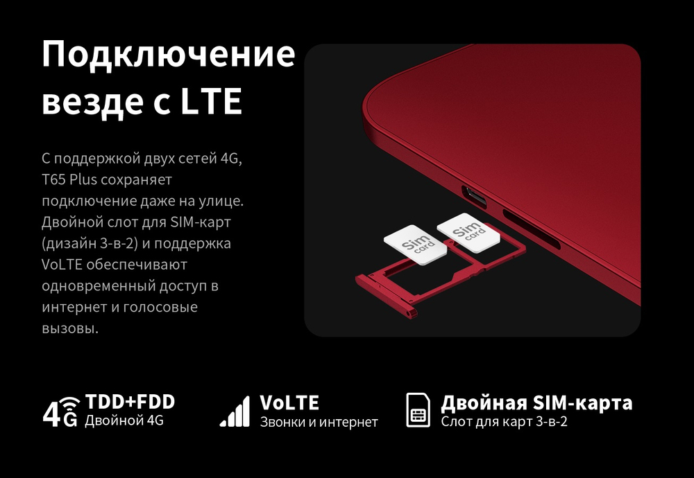 Teclast T65 Plus 13.4 дюйм 8 Гб/256 Гб красный