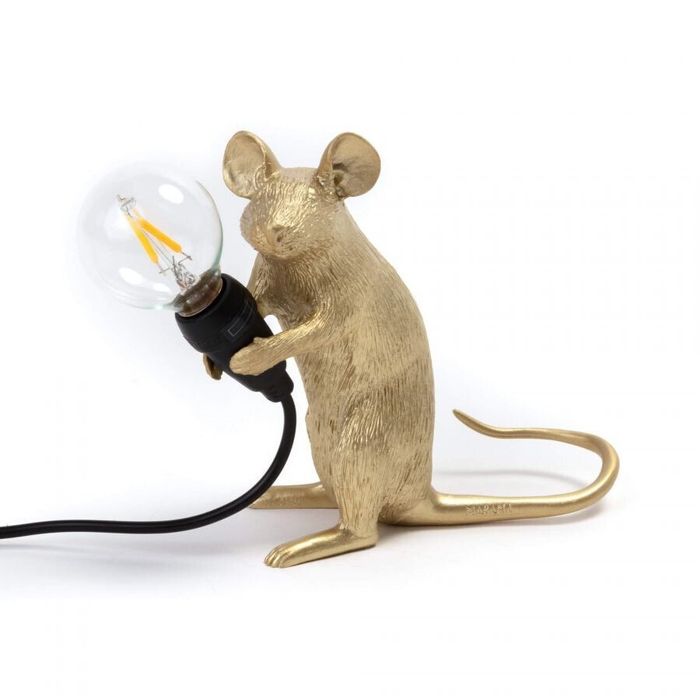 Настольная лампа Seletti Mouse Lamp Sitting GOLD USB 15231