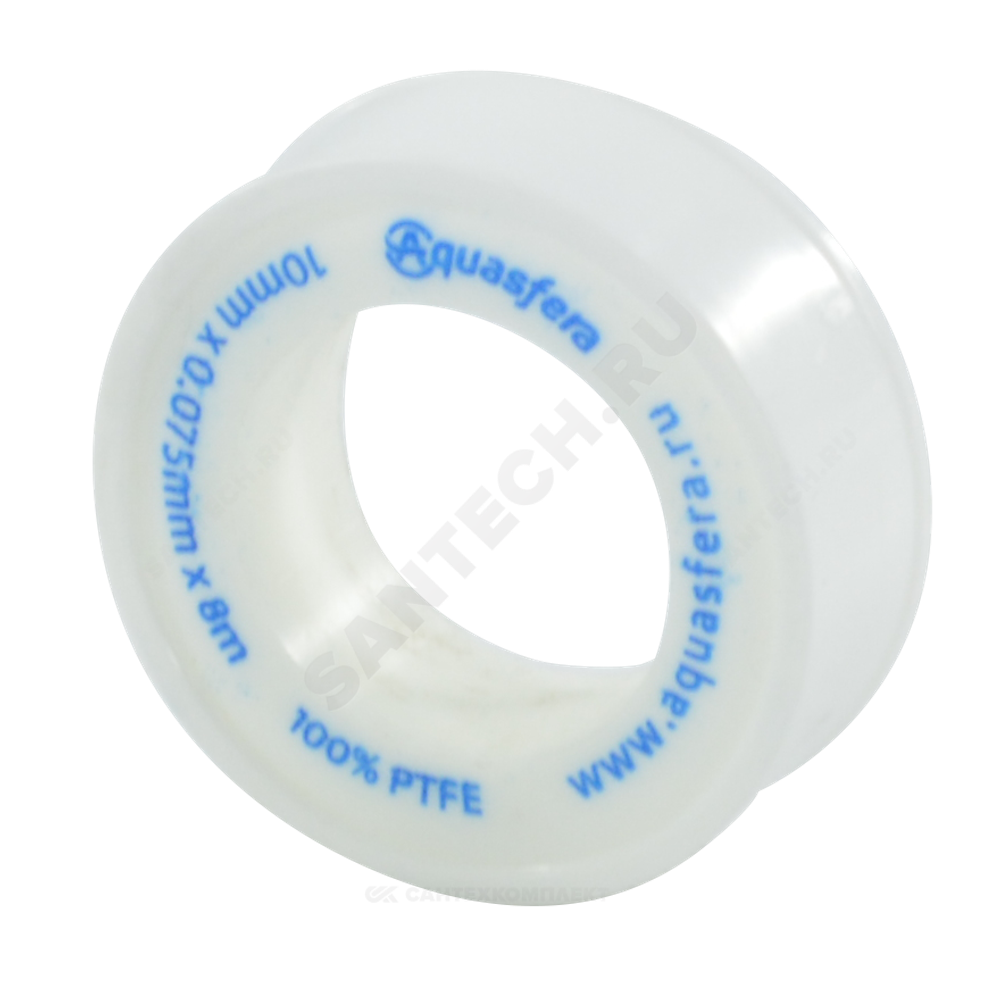Лента ФУМ PTFE 6020 10ммх0,075ммх8м катушка среда: вода Aquasfera 6020-01