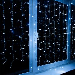 ULD-C1515-100-DTA WHITE IP20 Занавес светодиодный. 1.5х1.5м. 100 светодиодов. Белый свет. Провод прозрачный. TM Uniel