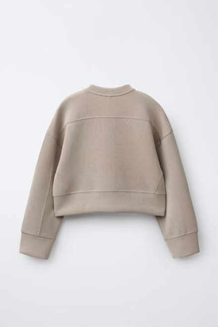 ZARA ТОЛСТОВКА С РЕЛЬЕФНОЙ НАДПИСЬЮ, КАМЕННО-СЕРЫЙ
