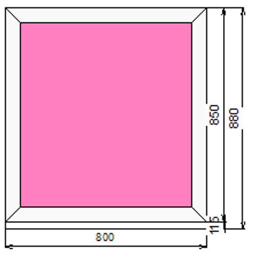 Пластиковое окно 850 х 800 ТермА Эко с глухой створкой