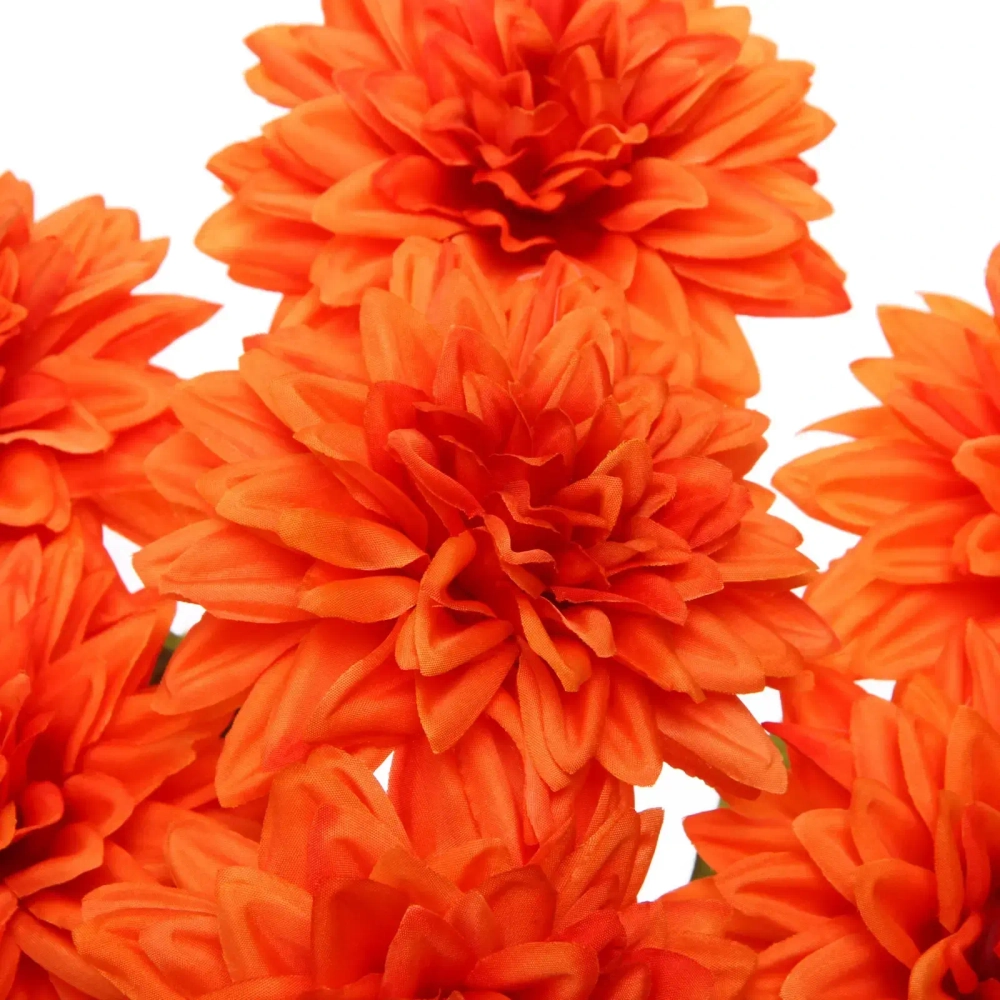 Искусственные цветы «Букет Георгин» 45см 7 цветков оранжевые