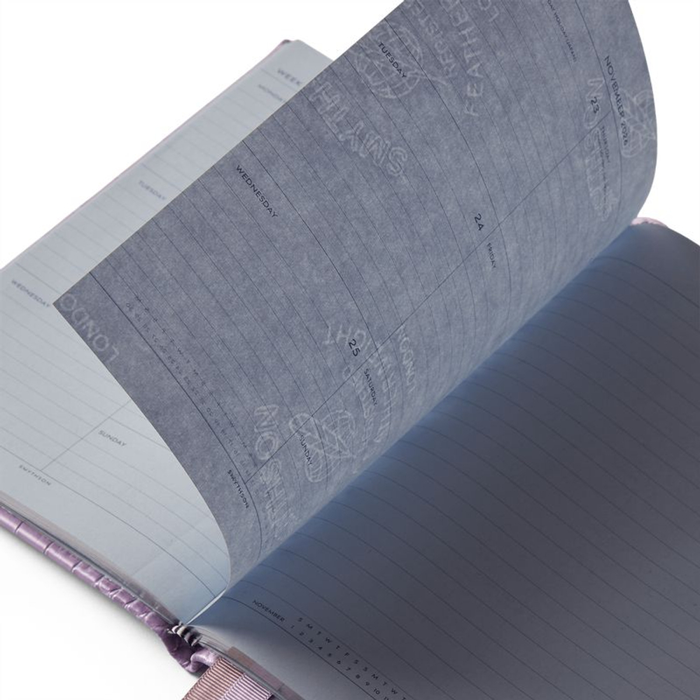 Smythson Ежедневник 22026 Soho Weekly Diary with Slide in Mara, Lilac