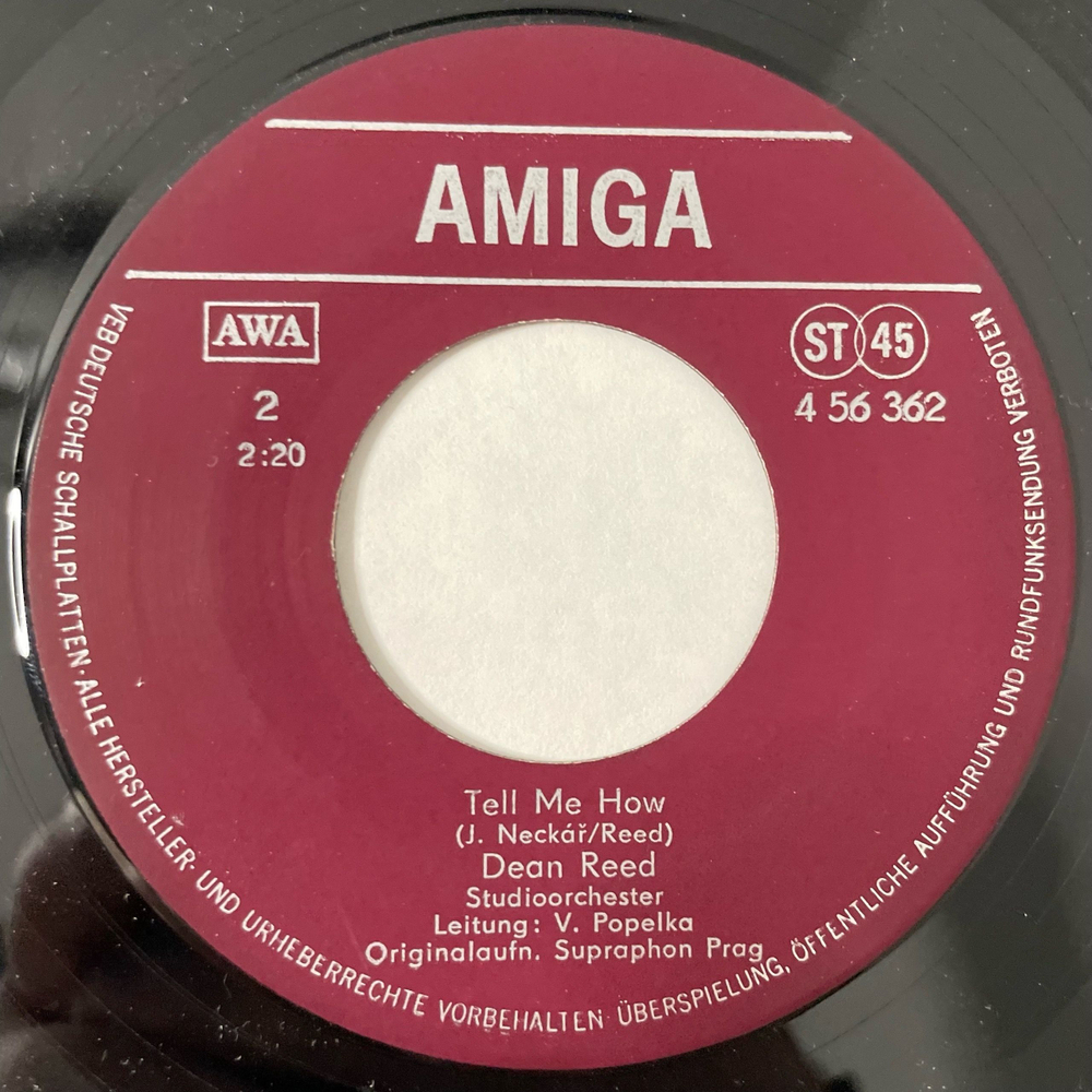Винтажная виниловая пластинка LP Dean Reed, Hey Biladi / Tell Me How (ГДР 1978) 7 дюймов